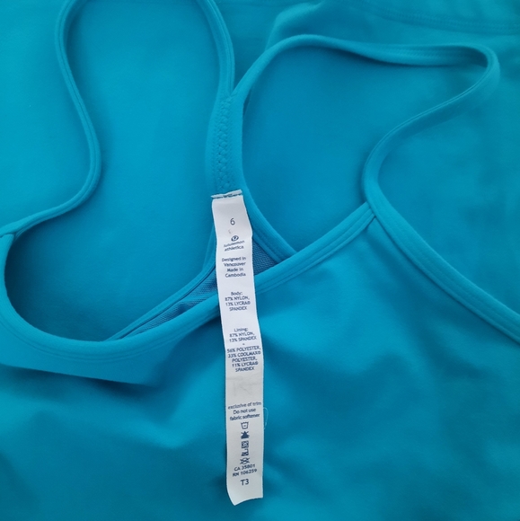Lululemon Power Y Tank, Blue, Size 6 - Picture 6 of 7
